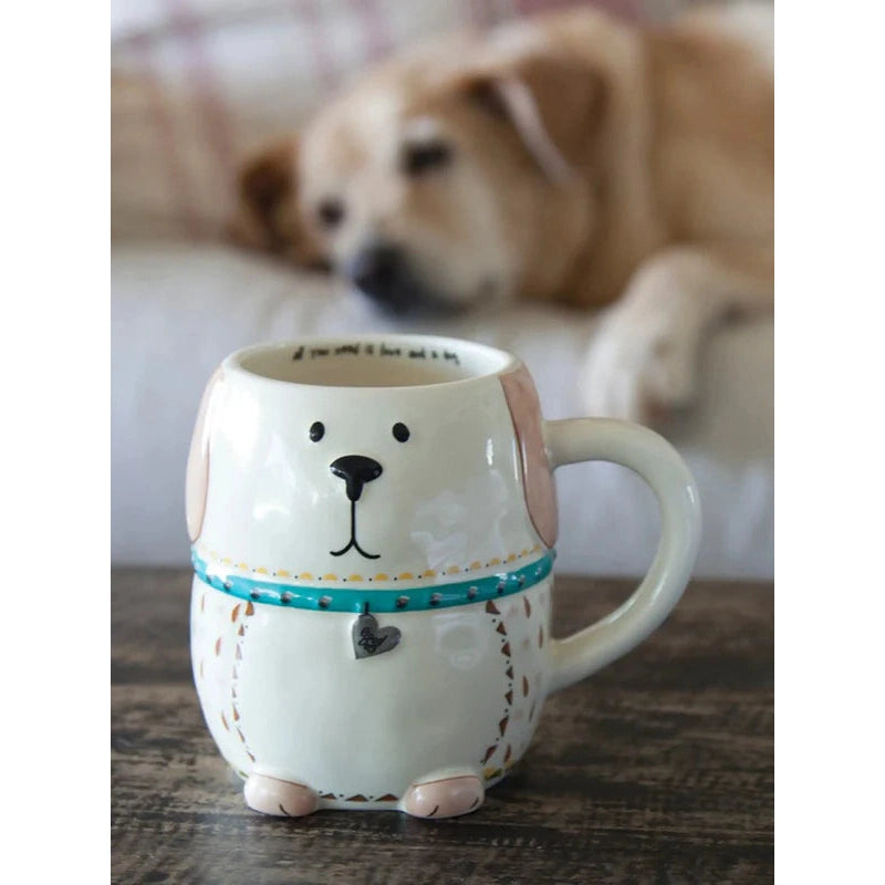 Folk Art Coffee Mug - Lucky The Dog