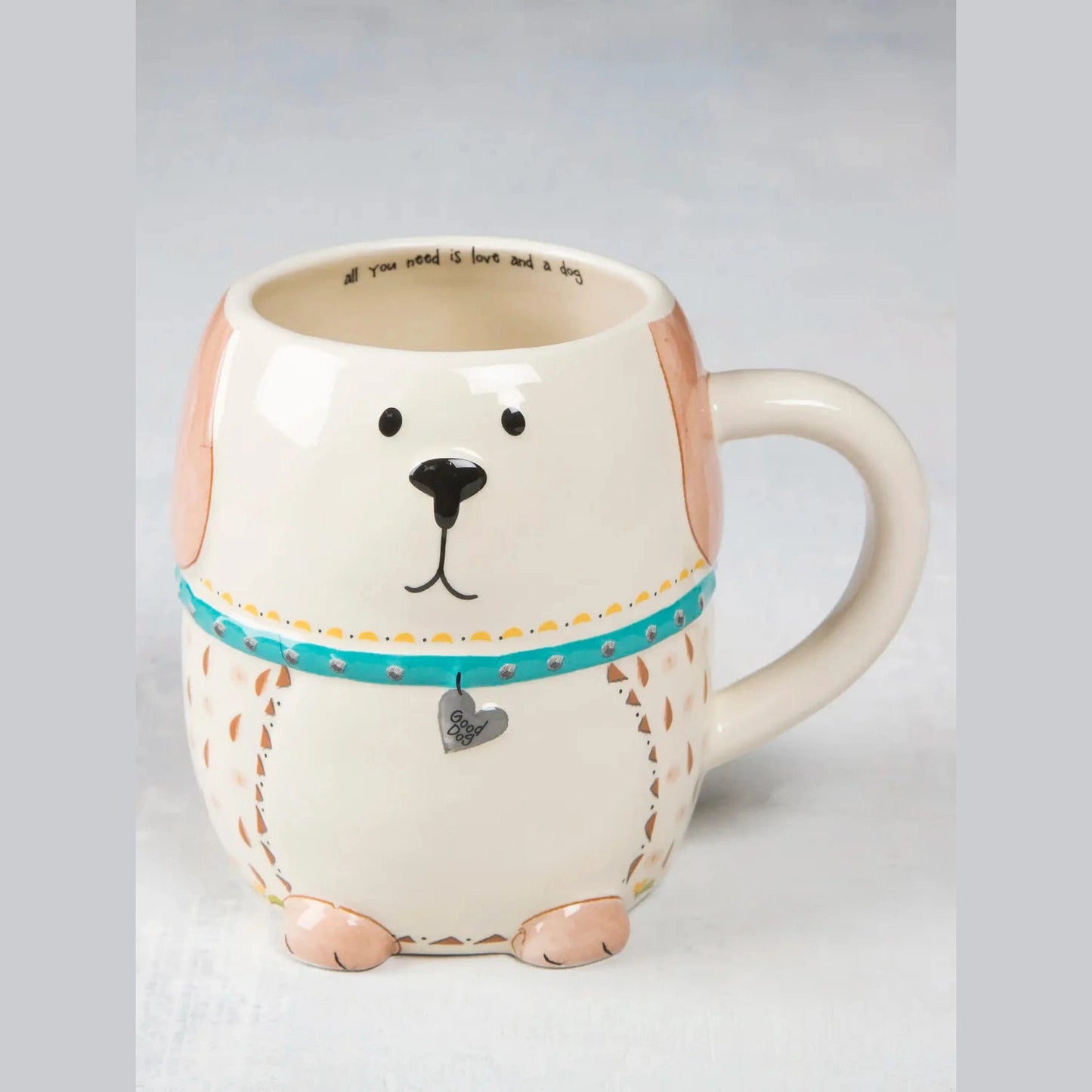 Folk Art Coffee Mug - Lucky The Dog