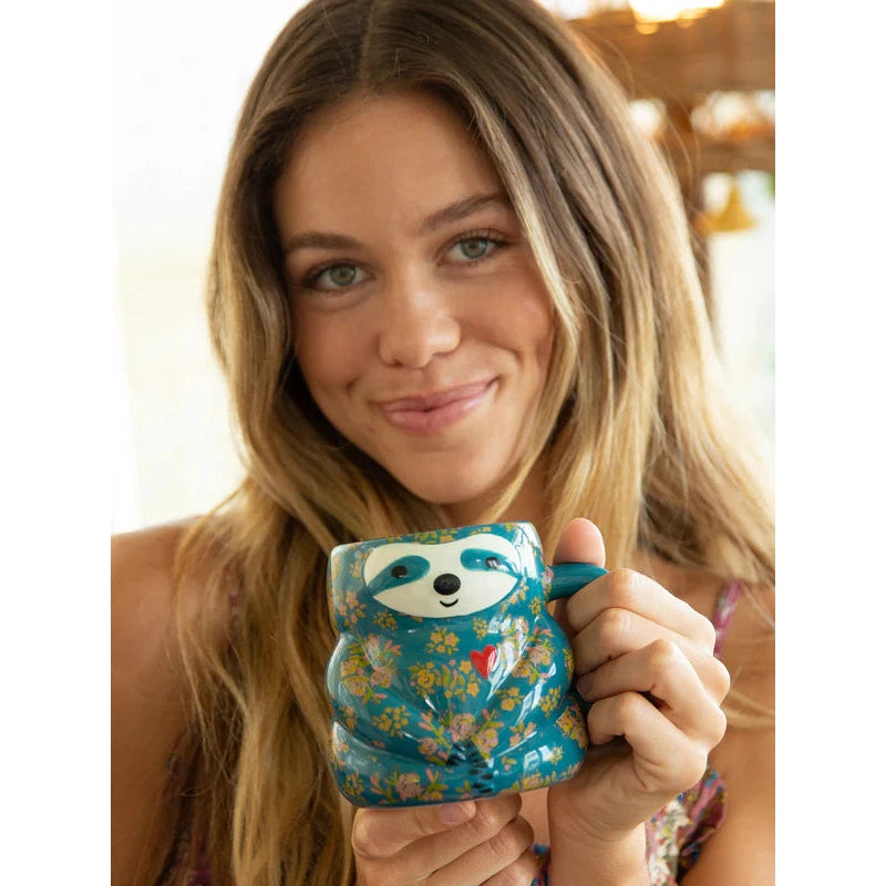 Folk Art Coffee Mug - Sylvia The Sloth