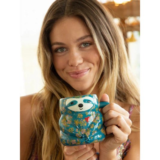 Folk Art Coffee Mug - Sylvia The Sloth