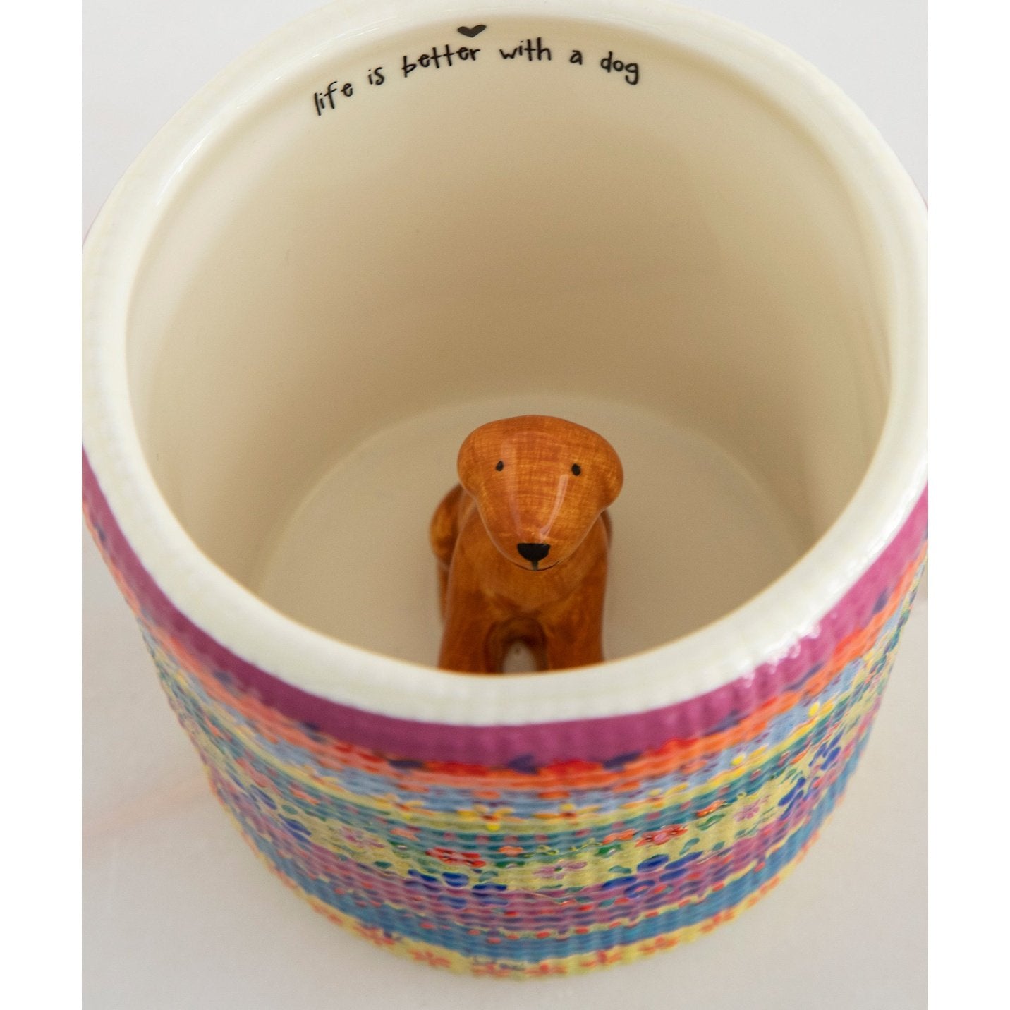 Peek-A-Boo Coffee Mug - Border Print Dog