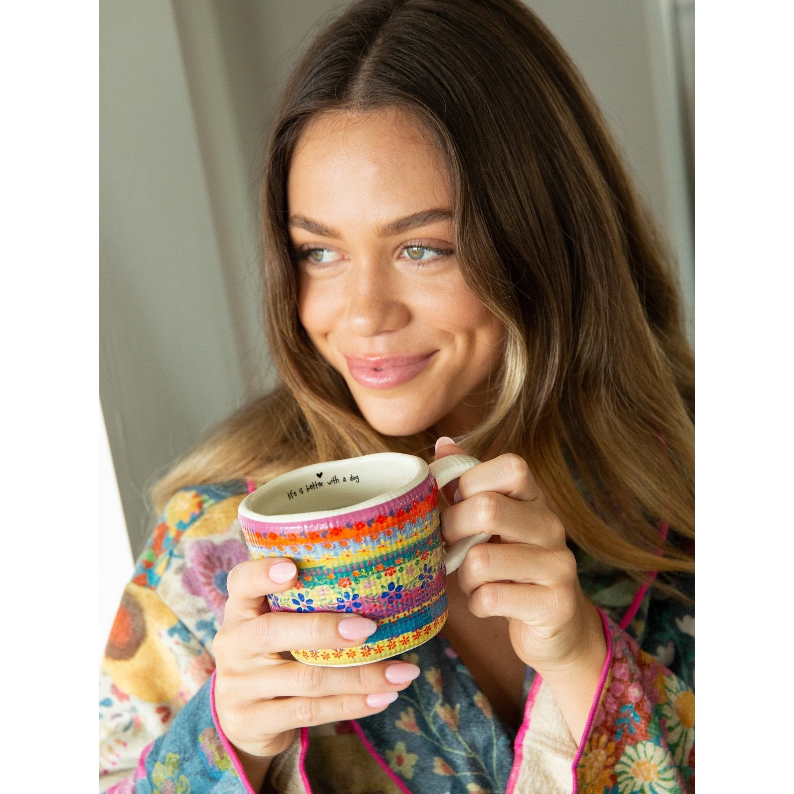 Peek-A-Boo Coffee Mug - Border Print Dog - Thumbnail 3