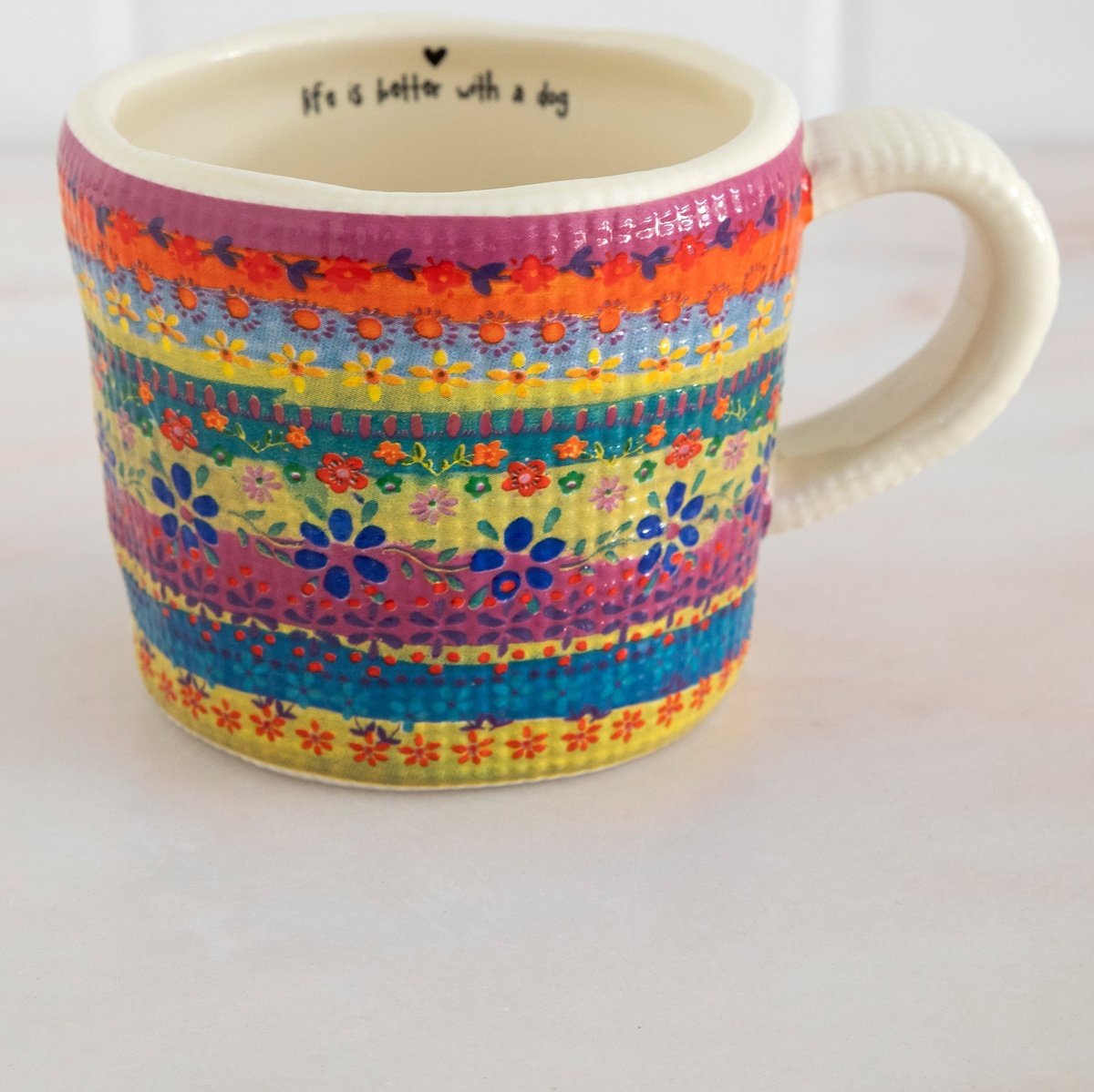 Peek-A-Boo Coffee Mug - Border Print Dog