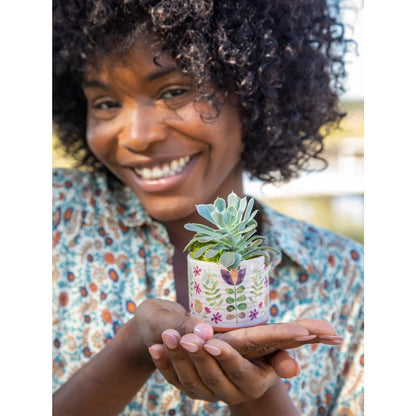 Mini Artisan Planter - Folk Flower