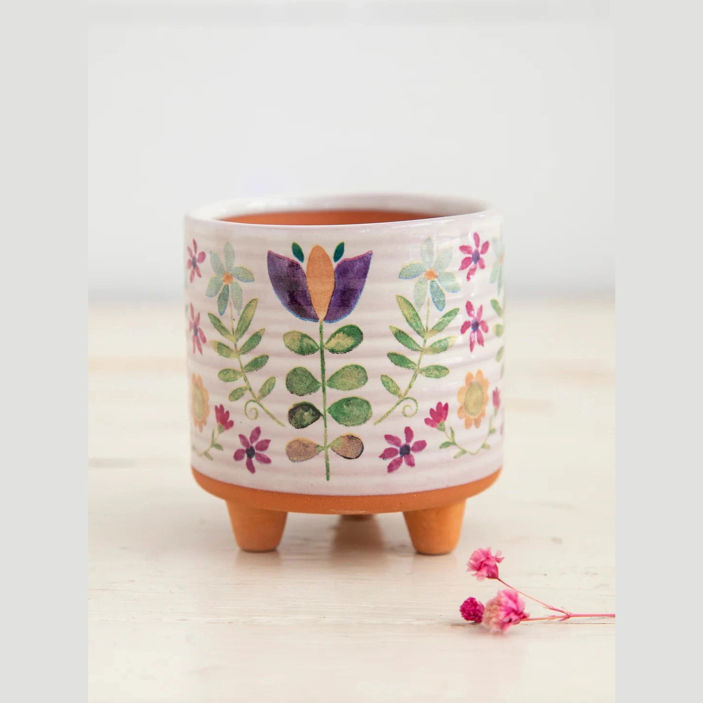 Mini Artisan Planter - Folk Flower