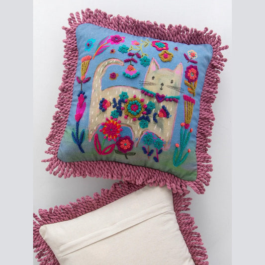 Tufted Boho Pillow - Cat