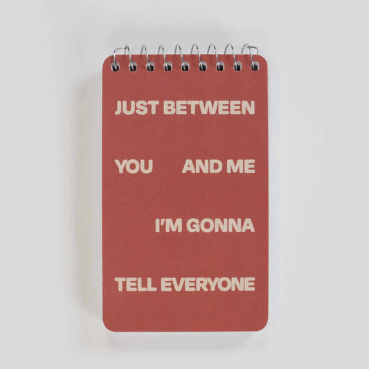 Just Between You And Me I'm Gonna Tell Everyone 3x5 Spiral Notebook