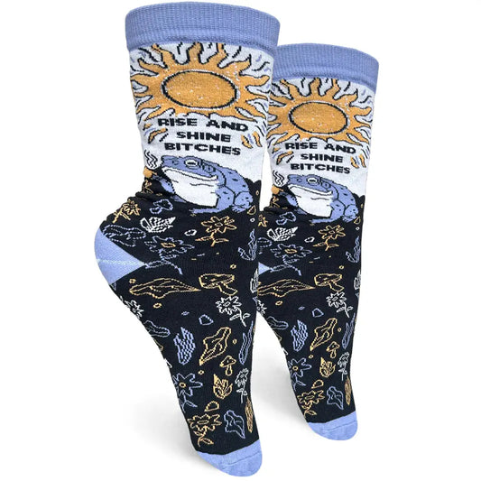 Rise And Shine Bitches Womens Crew Socks