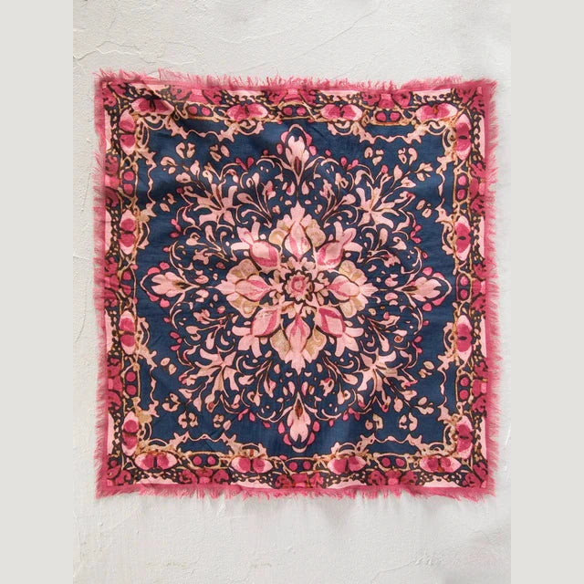 Printed Bandana - Cream Floral - The Feral Market