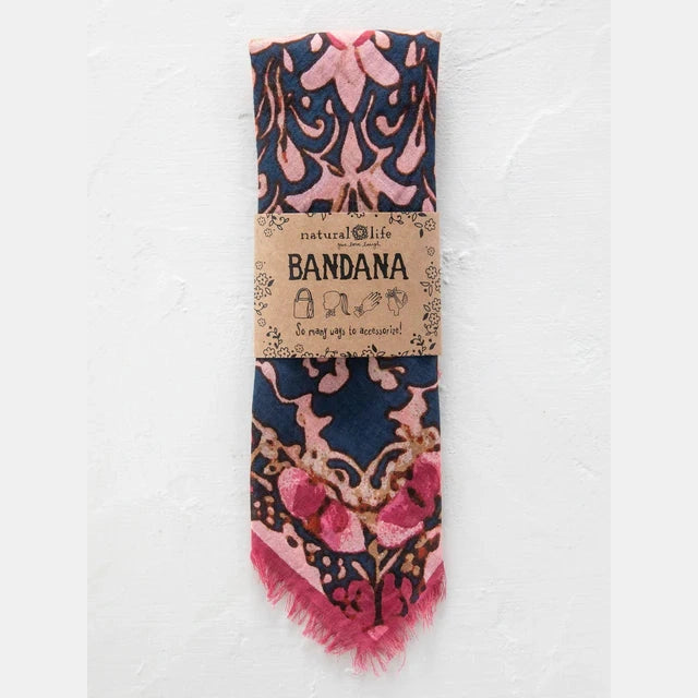 Printed Bandana - Cream Floral - The Feral Market