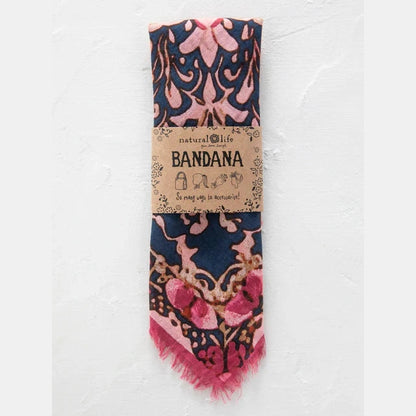 Printed Bandana - Cream Floral - The Feral Market