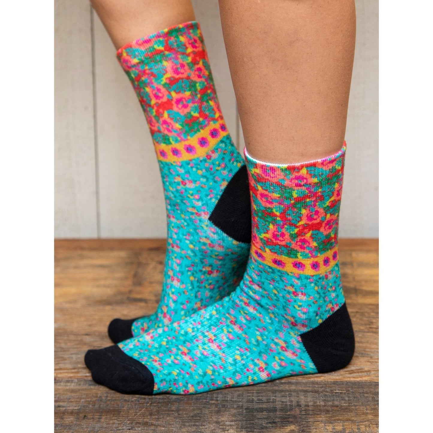 Printed Weekend Sock Set, Set of 2 - Teal Floral