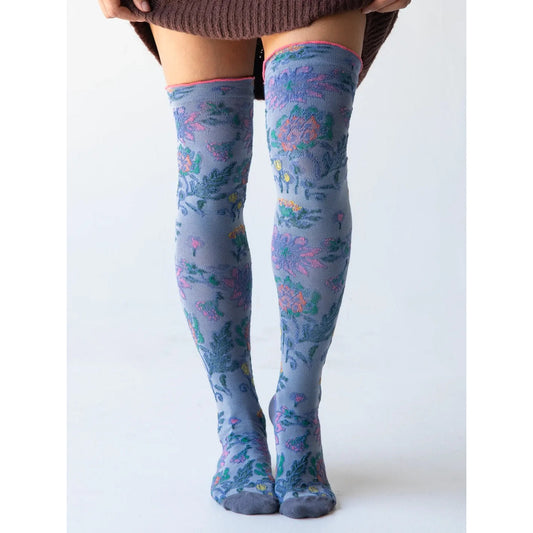 Blossom Knee-High Sock & Scrunchie Set - Denim