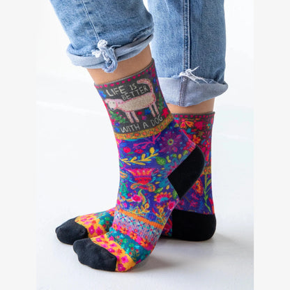 Printed Weekend Sock Set, Set of 2 - Better With A Dog