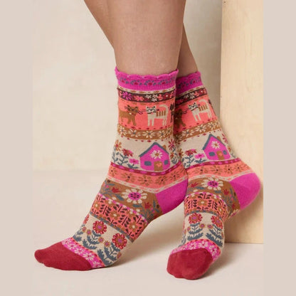 Boxed Boho Sock, Set of 3 - Cat