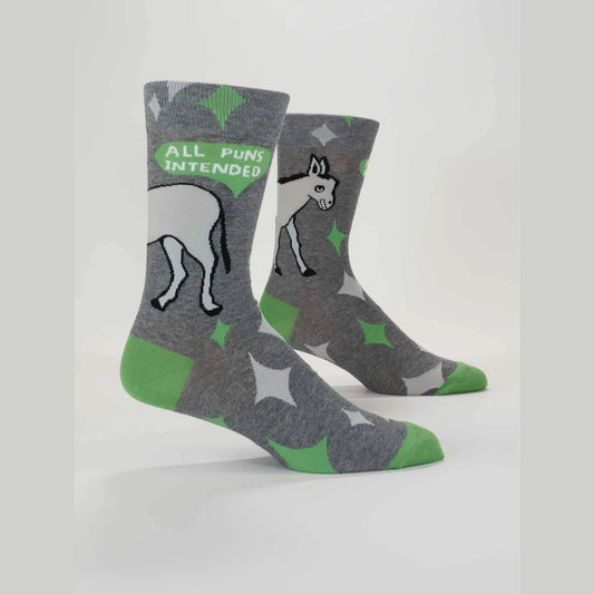 All Puns Intended M-Crew Socks - The Feral Market