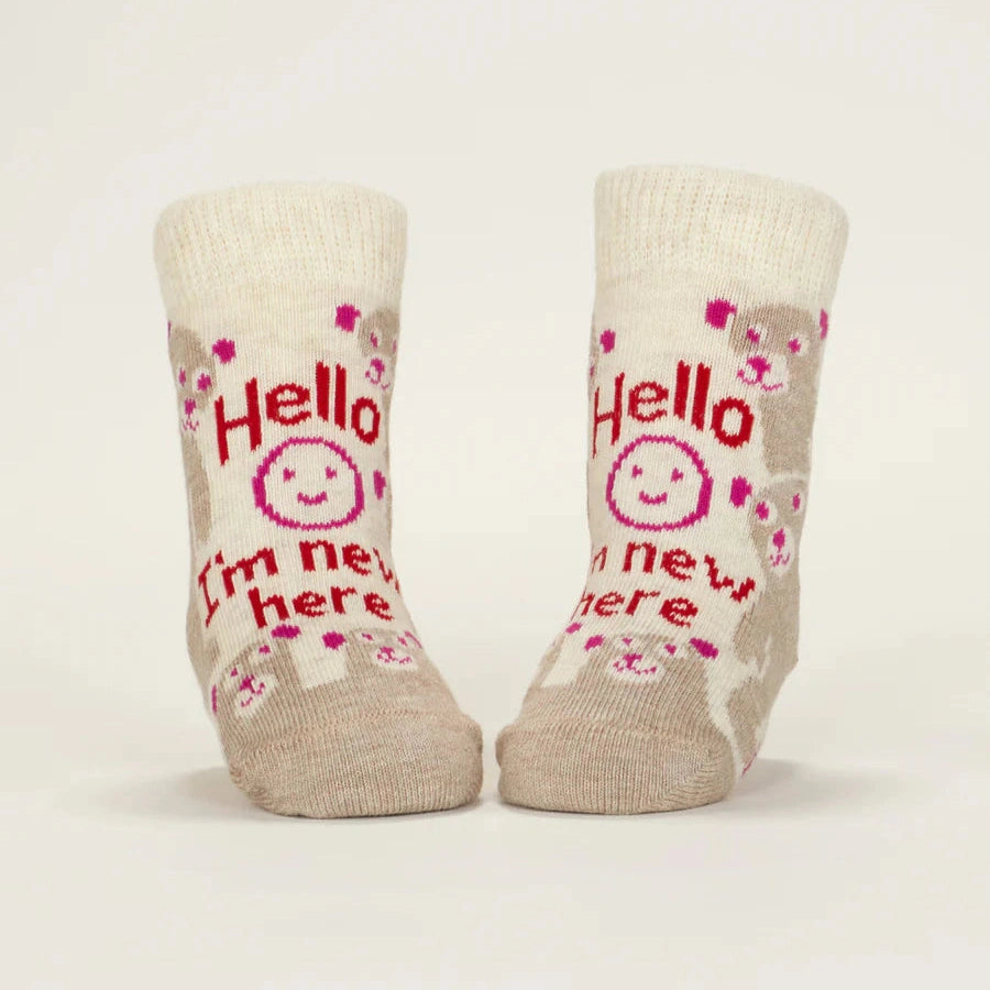 Hello I'm New Here/ Have You Ever Tried Screaming??? Baby Socks - The Feral Market