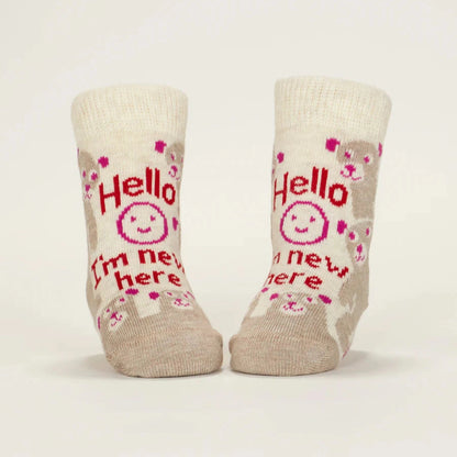 Hello I'm New Here/ Have You Ever Tried Screaming??? Baby Socks - The Feral Market