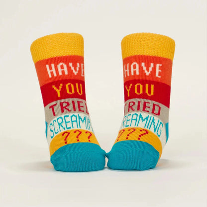 Hello I'm New Here/ Have You Ever Tried Screaming??? Baby Socks - The Feral Market