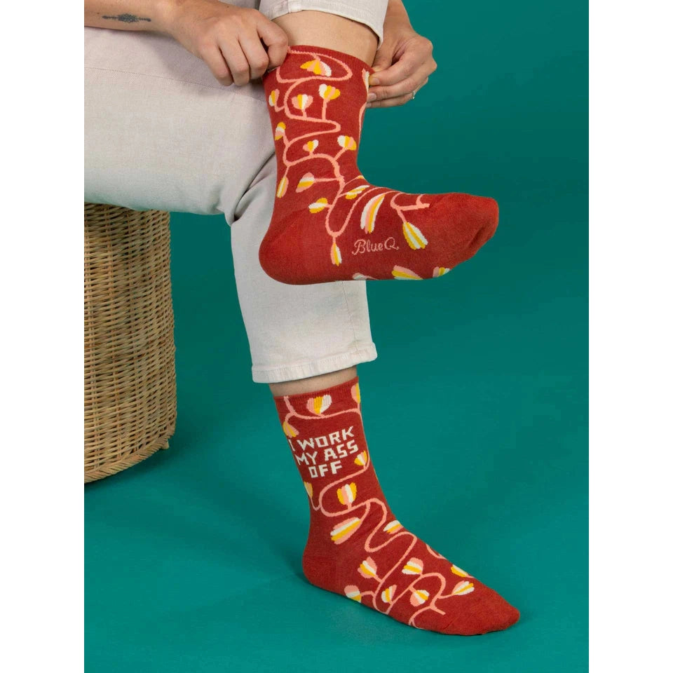 Work My Ass Off Crew Socks - The Feral Market