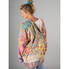 Cozy Blanket Hoodie - Floral Patchwork