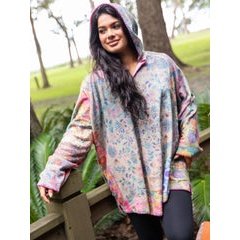 Cozy Blanket Hoodie - Floral Patchwork