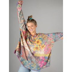 Cozy Blanket Hoodie - Floral Patchwork