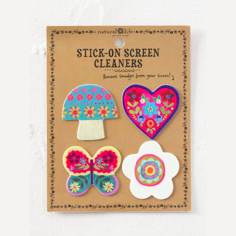 Stick-On Screen Cleaner, Set of 4 - Mushroom