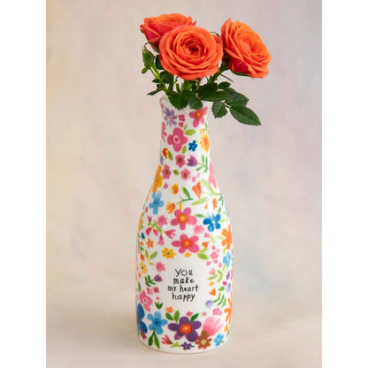 Ceramic Bud Vase - You Make My Heart Happy