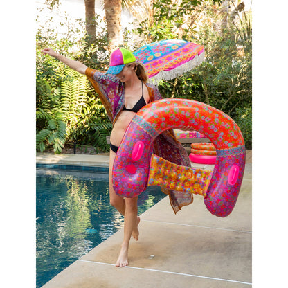 Pool Float Lounger - Pink Borders