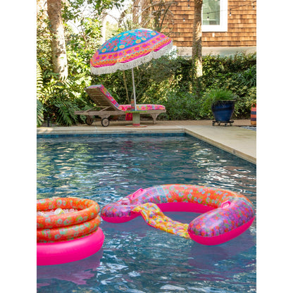 Pool Float Lounger - Pink Borders