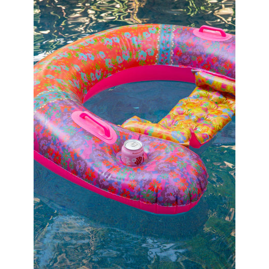 Pool Float Lounger - Pink Borders