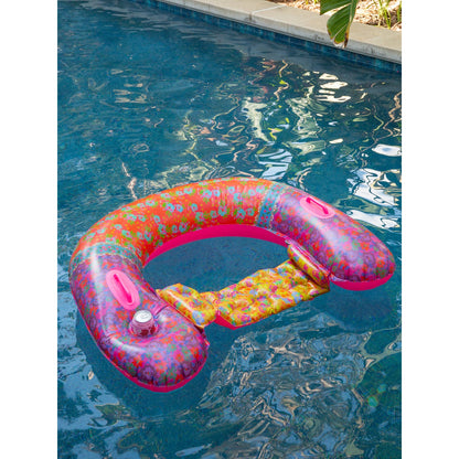 Pool Float Lounger - Pink Borders