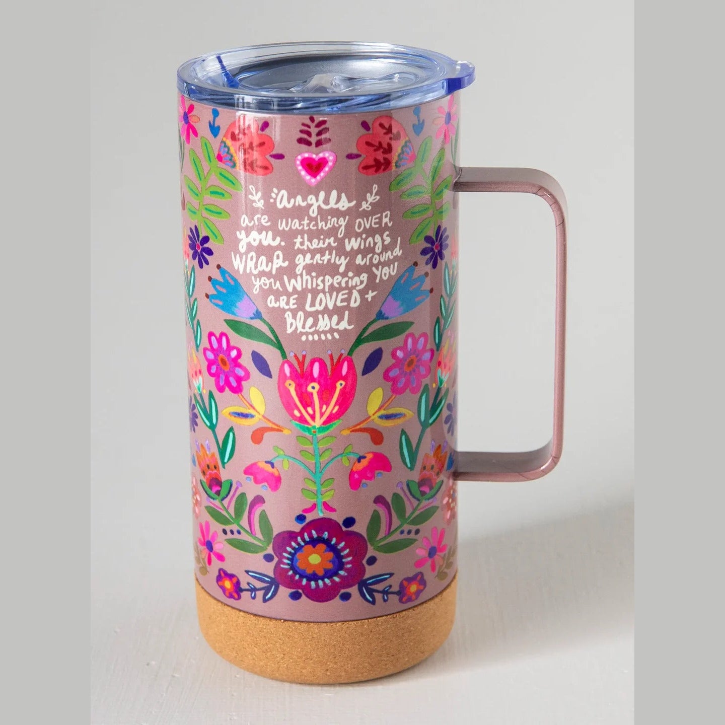 Cork Coffee Tumbler - Taupe Angels Watching