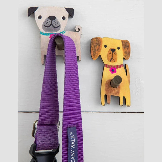 Adhesive Wooden Wall Hooks, Set of 2 - Heart - The Feral Market