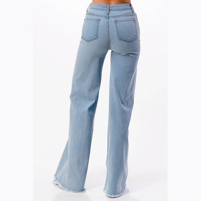 Lunaria Front Seam Wide Leg Denim Jeans