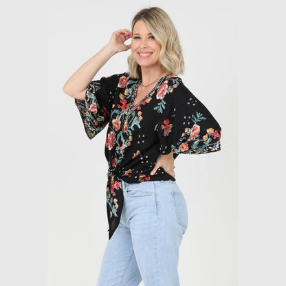 Floral Tie Up Blouse