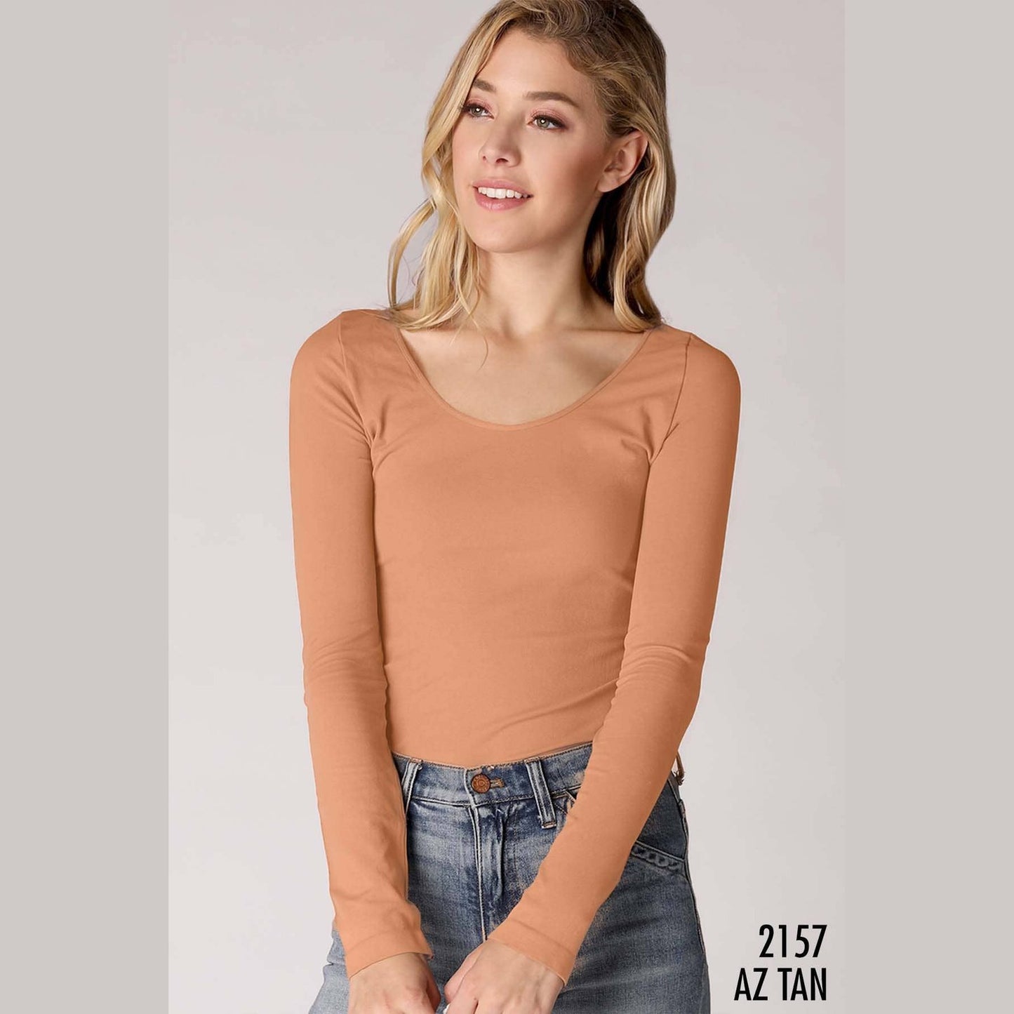 Long Sleeve Scoop Neck Top