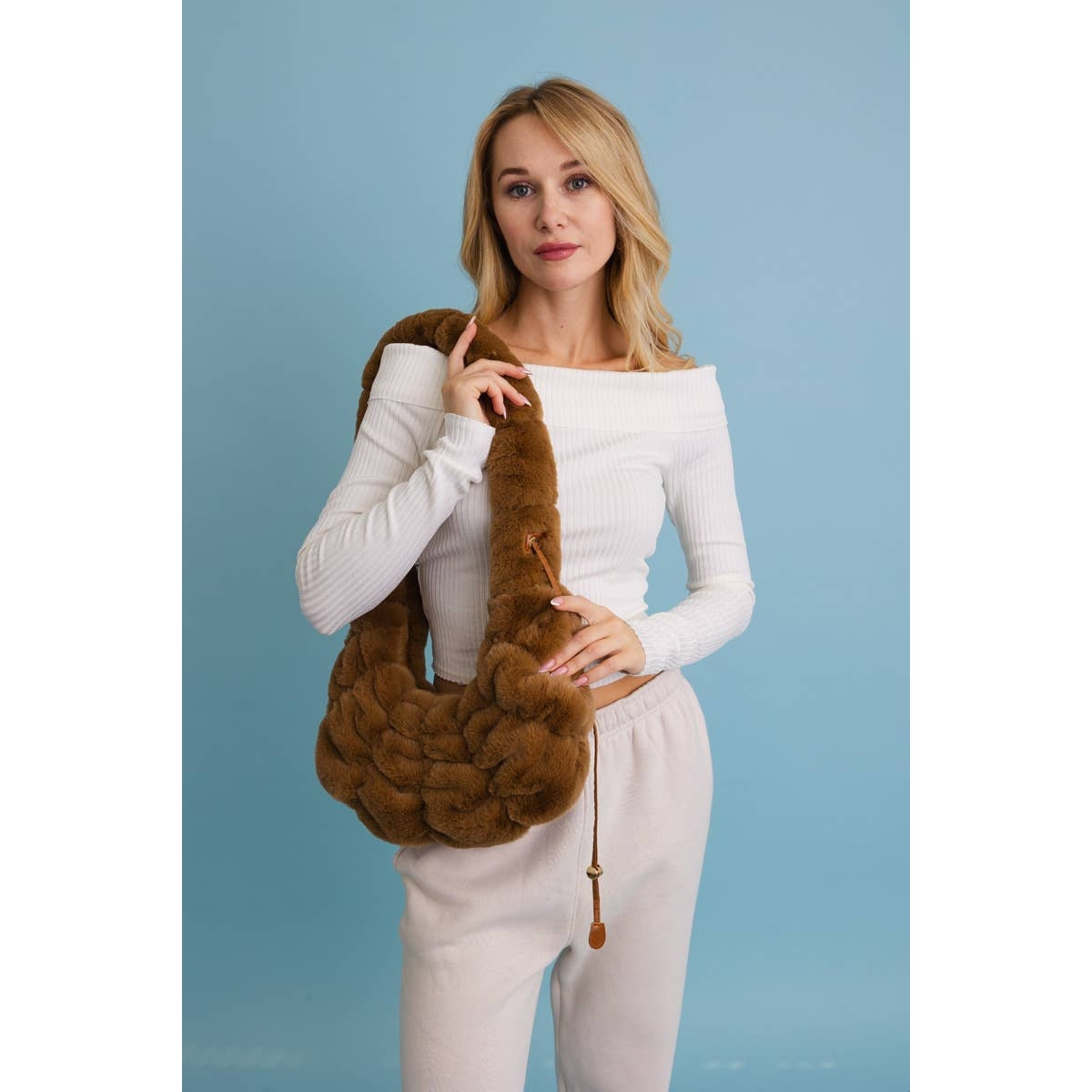 Plush Cloud Knit Cross Body Bag