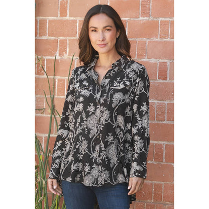 BW Floral Button Up Shirt