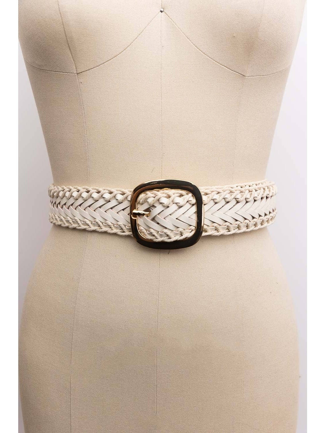 Crochet Trimmed Woven Leather Belt