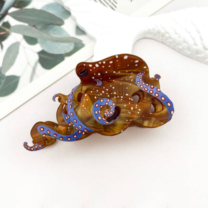 Blue Ring Octopus Hair Claw Clip, Ocean-Inspired Hair Clip - The Feral Market