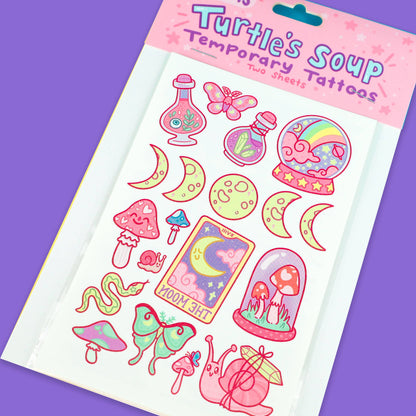 Witchy Witchcraft Temporary Tattoo Sheets Festival Season