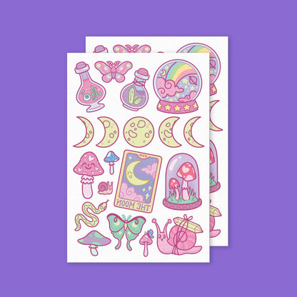 Witchy Witchcraft Temporary Tattoo Sheets Festival Season