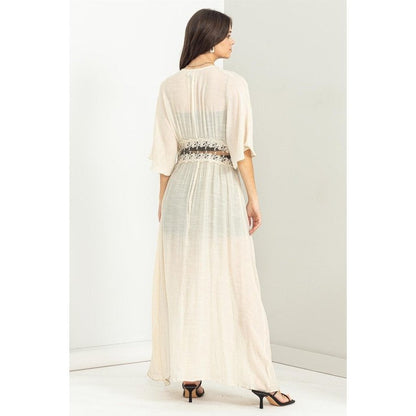Lead Me On Tie-Front Lace Long Duster