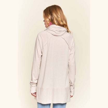 Raglan Sleeve Cowl Neck Top