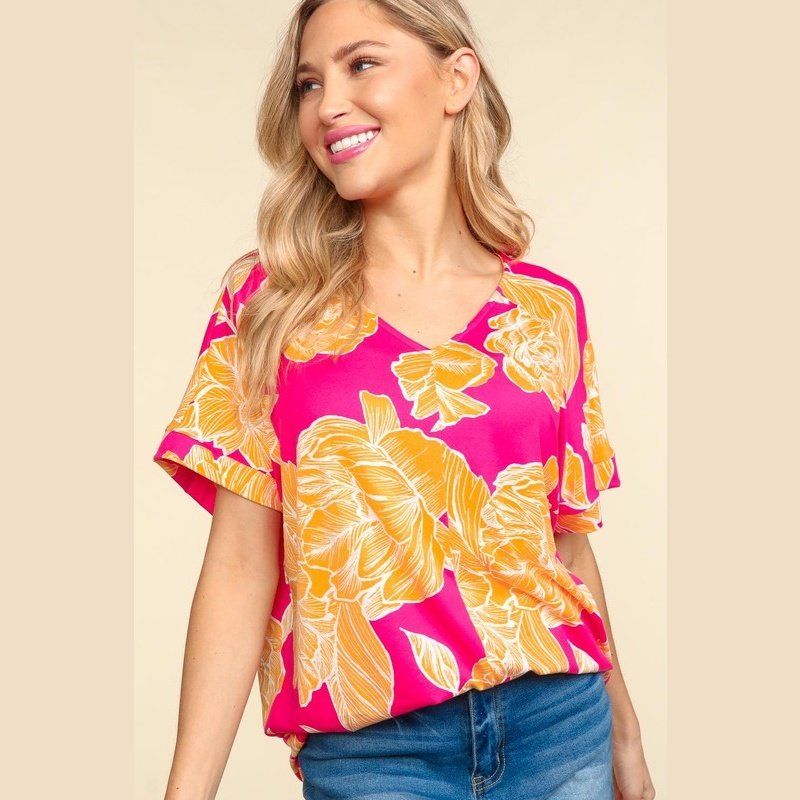 Tropical Floral Dolman Top