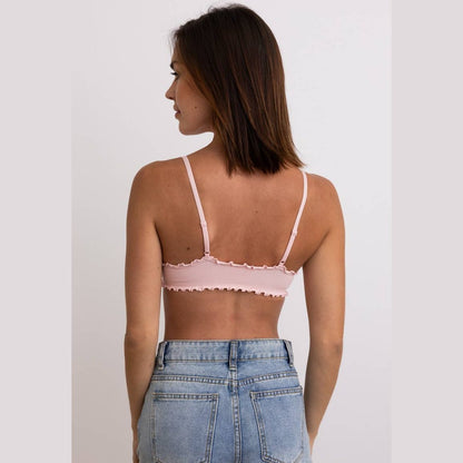 Seamless Lettuce Edge Bow Tie Triangle Bralette