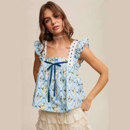 Floral Smocked Babydoll Top