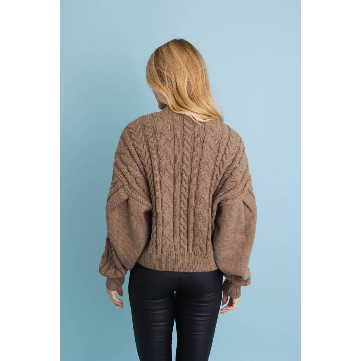 Chunky Cable Knit Button-Up Cropped Cardigan - The Feral Market